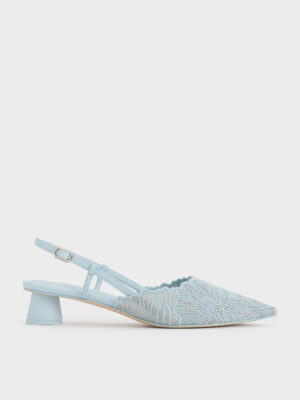 Charles & Keith - Meja Floral Pointed-Toe Slingback Pumps