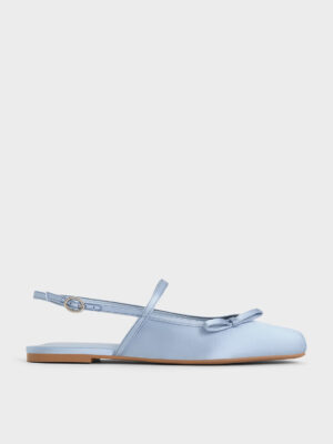 Charles & Keith - Satin Bow Slingback Mary Jane Flats