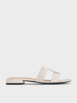 Charles & Keith - Petina Leather Slide Sandals