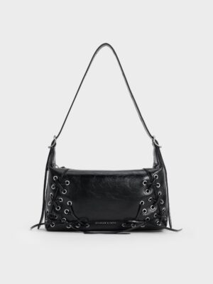 Charles & Keith - Xylia Grommet Lace-Up Shoulder Bag