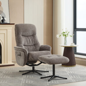 Nevada Plush Fabric Recliner - Ash / Fabric
