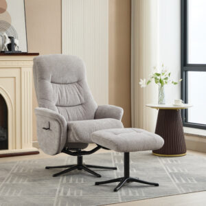 Nevada Plush Fabric Recliner - Cloud / Fabric