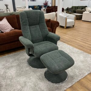 Refurbished Denver Chacha Fern Luxury Soft Fabric Recliner Chair - Chacha Fern / Free Footstool / Fabric