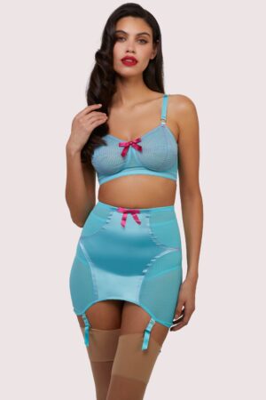 Cleo Contrast Stitch Mesh Spiral Retro Set | UK 32C | Bettie Page Lingerie