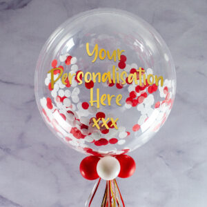 Personalised Candy Cane Confetti Bubble Balloon