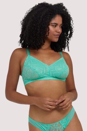 Emma Mint Green Lace Wireless Bra | UK 32DD | Deja Day