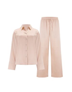 Fleur Du Jour Blush Silk Shirt & Trouser