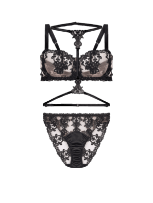 Onyx Luxury Balcony Bra, Embroidered Brief & Harness