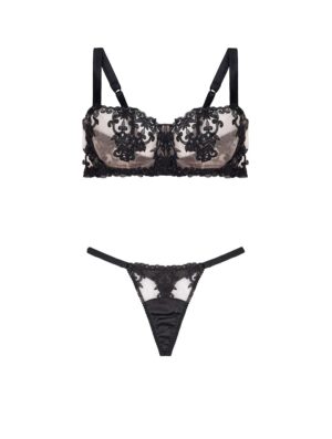 Onyx Luxury Balcony Bra & Silk Thong