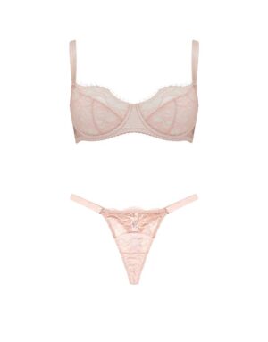 Signature Blush Lace Balcony Bra & Strap Thong