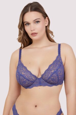 Ariana Space Dust Blue Everyday Comfort Lace Bra | UK 34B | Playful Promises