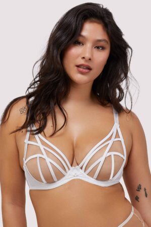 Ramona Optic White Strap Detail Illusion Mesh Bra | UK 32F | Playful Promises