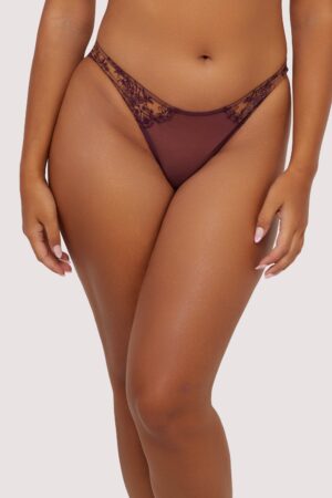 Cassia Wine Custom Embroidery Closed Brief | UK 10 | Playful Promises