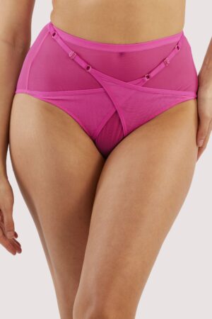 Eddie Magenta Crossover Wrap High Waist Brief | UK 8 | Playful Promises