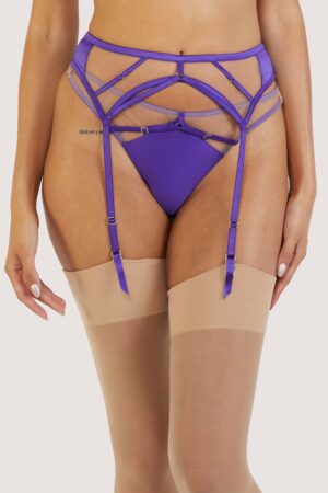 Ramona Purple Strap Detail Illusion Mesh Suspender | UK 8 | Playful Promises