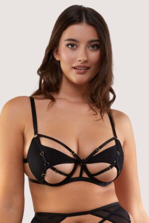 Penny Black Multi Strap Cut Out Mesh Bra | UK 32F | Wolf & Whistle