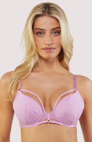 Marlie Pink Lace And Satin Bra | UK 32DD | Megan x Wolf & Whistle