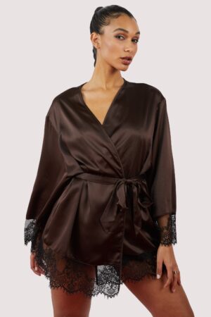 Alaia Chocolate Brown Caged Kimono | UK 10 | Wolf & Whistle