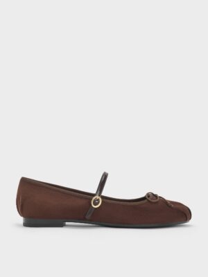 Charles & Keith - Emiko Faux Suede Bow Mary Jane Flats