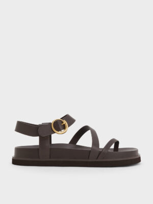 Charles & Keith - Buckled Ankle-Strap Strappy Sandals