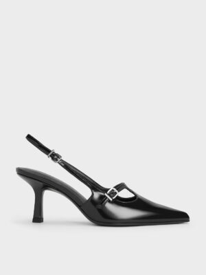 Charles & Keith - T-Bar Pointed-Toe Slingback Pumps