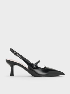 Charles & Keith - Pointed-Toe Mary Jane Slingback Pumps