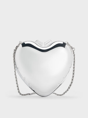 Charles & Keith - Metallic Heart Crossbody Bag