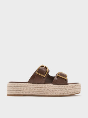 Charles & Keith - Double-Strap Espadrille Flatform Sandals