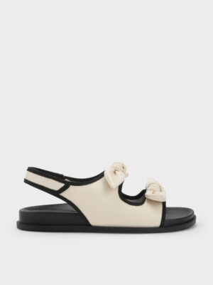 Charles & Keith - Knotted-Bow Double-Strap Slingback Sandals