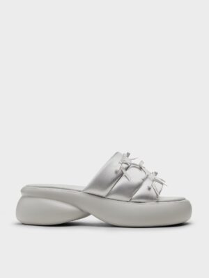 Charles & Keith - Recycled Polyester Bow Puffy Sports Sandals