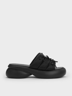 Charles & Keith - Recycled Polyester Bow Puffy Sports Sandals