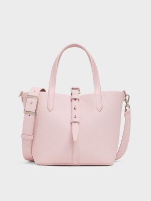 Charles & Keith - Beryl Recycled Leather Double-Handle Belted Bucket Bag