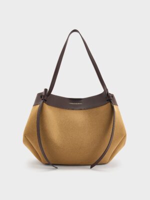 Charles & Keith - Large Calla Suede Tote Bag
