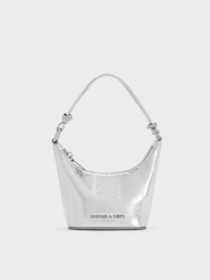 Charles & Keith - Micro Augustine Metallic Eel-Effect Chain-Handle Bag