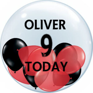 Personalised Football Team Colours Inflated Birthday Balloon - Bournemouth Inspired