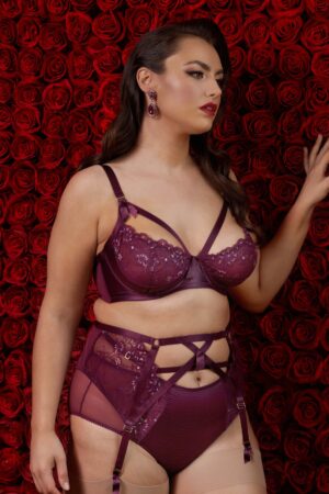 Madame X Dark Cherry High Waist Curve Suspender | UK 18 | Dita Von Teese Lingerie