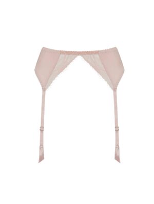 Signature Silk Suspender Belt - Blush