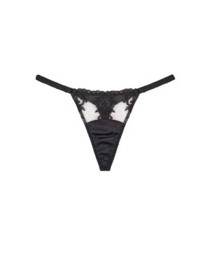 Onyx Black Silk Thong