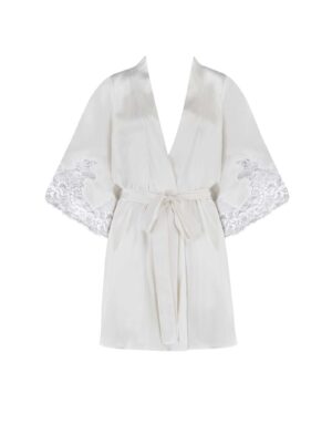 Signature Silk Robe - White