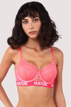 Branded Hot Pink Lace Bra | UK 32C | Hustler