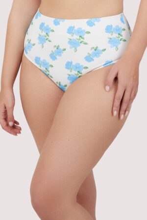 Amelia Mix & Match Watercolour Floral High Waisted Bikini Bottom | UK 12 | Peek & Beau