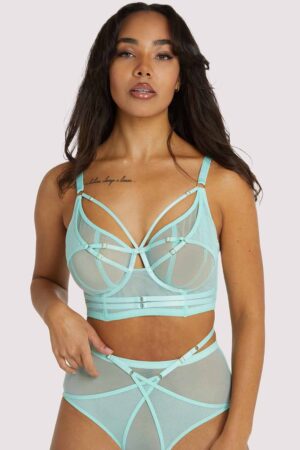Eddie Aqua Crossover Wrap Bra | UK 32F | Playful Promises