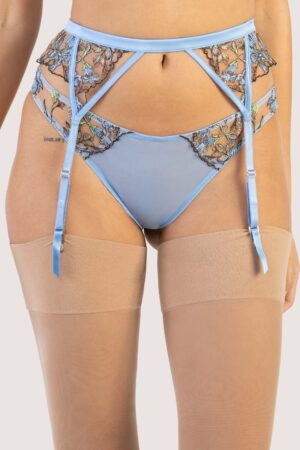 Mayla Blue Floral Embroidered Suspender | UK 20 | Playful Promises