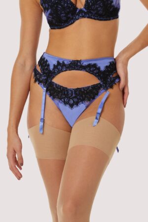Stevie Lilac And Black Lace Suspender | UK 12 | Playful Promises