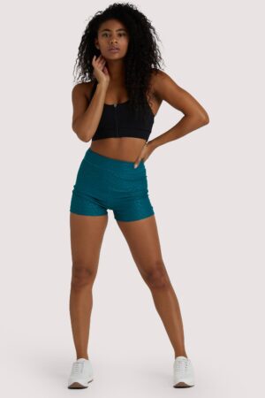 Teal Wet Look Shorts | UK 16 | Wolf & Whistle