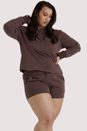 Brown Curve Hooded Top | UK 24 | Wolf & Whistle