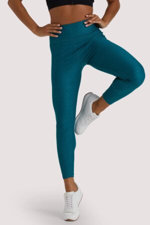 Teal Wet Look Croc Leggings | UK 14 | Wolf & Whistle