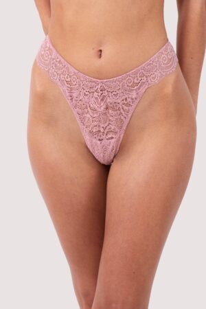 Ariana Ash Rose Lace Thong | UK 12 | Wolf & Whistle