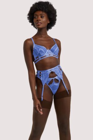 Claire Blue Caged Lace Suspender | UK 16 | Wolf & Whistle