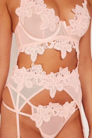 Alyssa Applique Peach Suspender | UK 16 | Wolf & Whistle